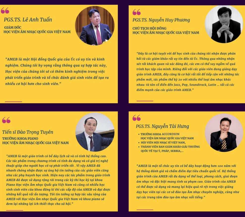 Trung tâm đào tạo âm nhạc Musicland Hanoi tổ chức thi lấy chứng chỉ âm nhạc quốc tế AMEB tại Học viện Âm nhạc Quốc gia Việt Nam.